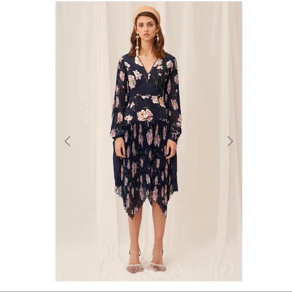 NEW Keepsake Nobody Midi Dress Midnight Gardenia - Picture 2 of 4